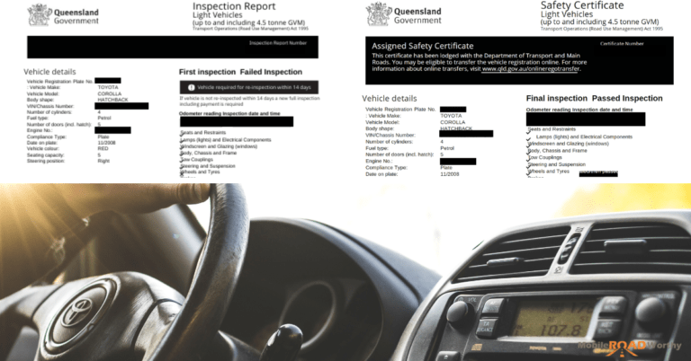 QLD Roadworthy Certificate Failed Passed